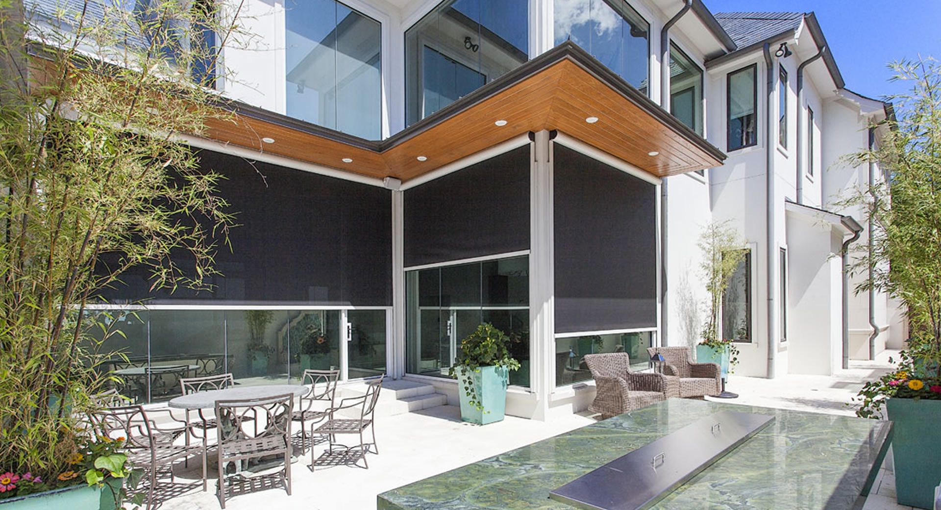 Motorized patio screens